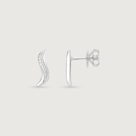 Flowing Arc Silver Stud Earrings