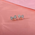 14KT Rose Gold Opulent Floral Twist Diamond Stud Earring,,hi-res view 1