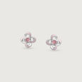 Blush Bloom Silver Stud Earrings,,hi-res view 3