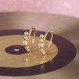 Disco Ball Gold Hoop Earrings,,hi-res view 1