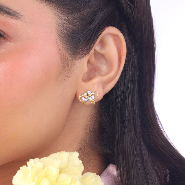 Twin Buzz Cubic Zirconia Stud Earrings,,hi-res image number null