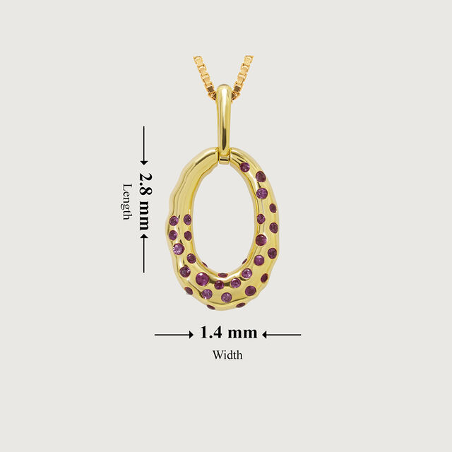 Glamorous Loop 14KT Dark Pink Sapphire Pendant,,hi-res image number null