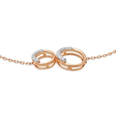 14KT Rose Gold Enthralling Circles Diamond Bracelet