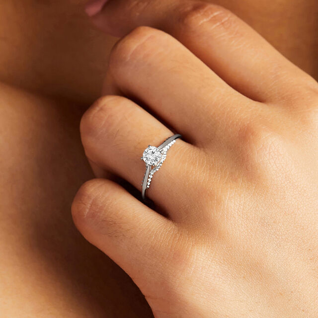 Engagement Ring Pure Silver Rings Online Tanishq Buy Sleek Bling