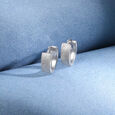 Grid Glow Silver Hoop Earrings,,hi-res view 1