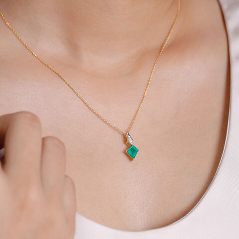 Bold Lantern Green Onyx Pendant