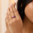 Sovereign Sparkle 14KT Amethyst  Finger Ring,,hi-res view 2
