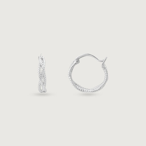 Braided Luster Silver Hoop Earrings