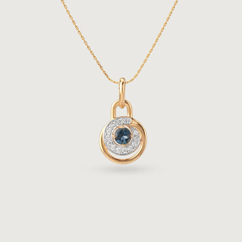 Love Lock Topaz & Diamond Pendant