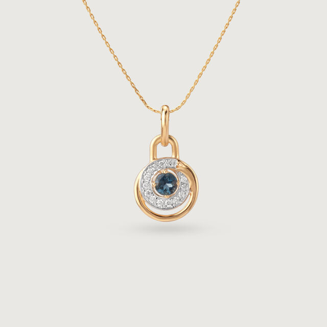 Love Lock Topaz & Diamond Pendant,,hi-res image number null