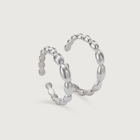 Embossed Elegance Silver Toe Ring for Women