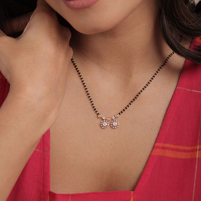 Glowing Grace 18 Kt Gold and Diamond Vati Mangalsutra,,hi-res image number null