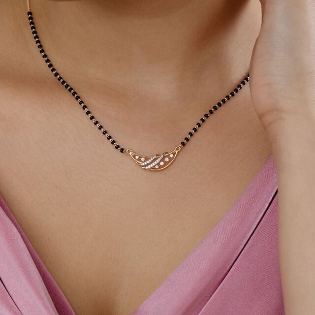 Woven Waves Gold and Diamond Mangalsutra,,hi-res image number null