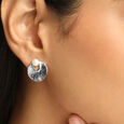 Elegant Pearl Silver Stud Earrings,,hi-res view 2