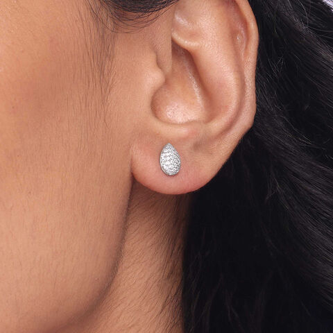 Radiant Dew Silver Stud Earrings