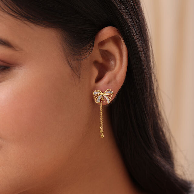 Butterfly Blush 14KT Gold & Diamond Drop Earrings,,hi-res image number null