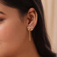 Butterfly Blush 14KT Gold & Diamond Drop Earrings,,hi-res view 2