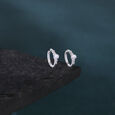 Twinkle Dot Silver Hoop Earrings,,hi-res view 1
