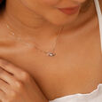 14KT Yellow Gold Geometric Evil Eye Necklace With Diamonds,,hi-res view 1