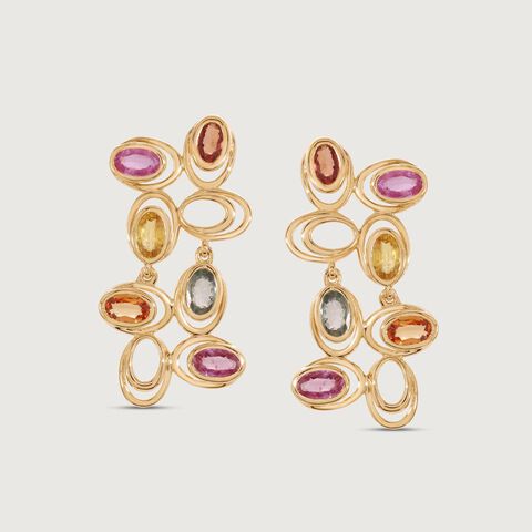 Vivid Cascade Sapphire Drop Earrings