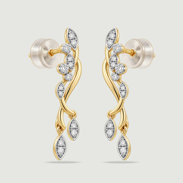 Serene Floating Diya Diamond Drop Earrings,,hi-res image number null