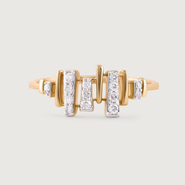 Glitz Groove Gold & Diamond Finger Ring,,hi-res image number null