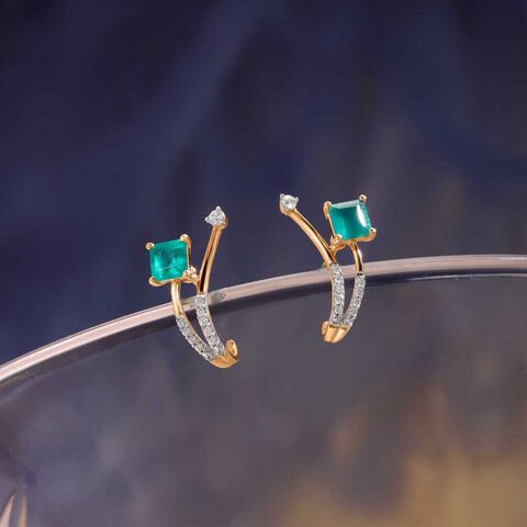 Chic Spark Diamond Hoop Earrings
