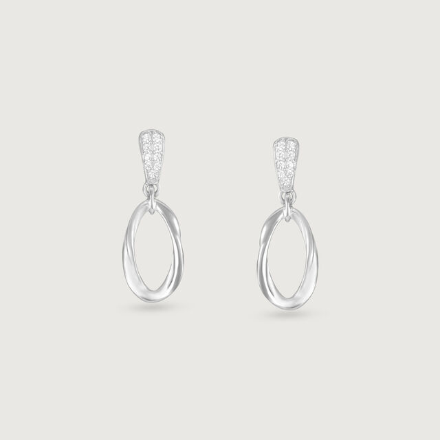 Bold Shine Silver Drop Earrings,,hi-res image number null