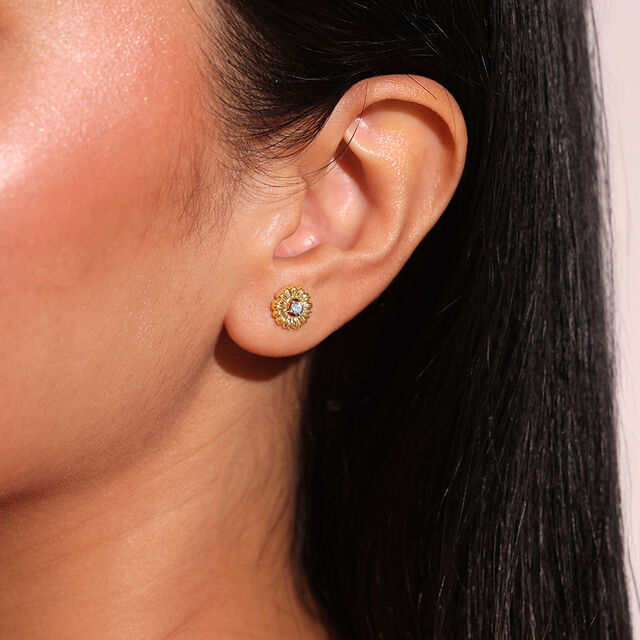 Daisy Blossom Diamond Stud Earrings,,hi-res image number null