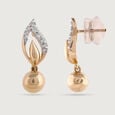 Subtle Glamour Gold & Diamond Drop Earrings,,hi-res view 4