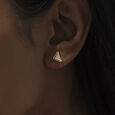 Geometric Poise Diamond Stud Earrings,,hi-res view 2