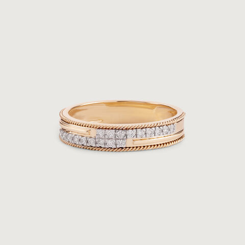 Layered Precision Gold & Diamond Ring for Men