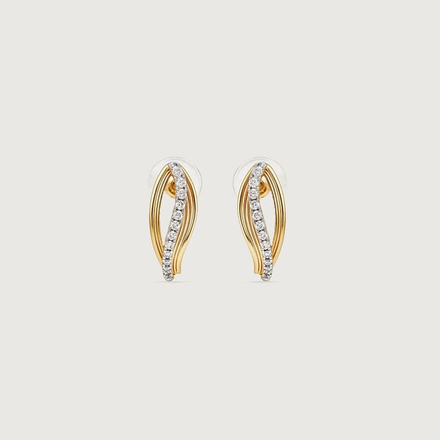 Fluid Embrace Diamond Hoop Earrings,,hi-res image number null