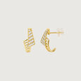 Angular Motion Diamond Hoop Earrings,,hi-res view 5