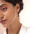 Sculpted Aura 18KT Hoop Earrings,,hi-res view 2