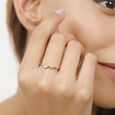 14KT Yellow Gold Minimalist Greenery Diamond Finger Ring,,hi-res view 1
