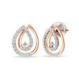 14 KT Rose Gold Simple Diamond Stud Earrings,,hi-res view 2