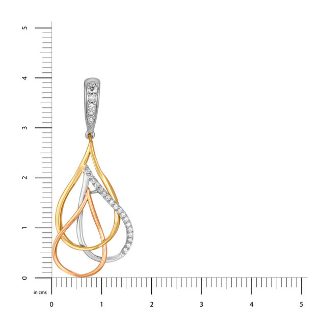 14KT Yellow Gold Diamond Drop Earrings With Teardrop Design,,hi-res image number null