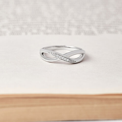 Sparkling Infinity Silver Ring