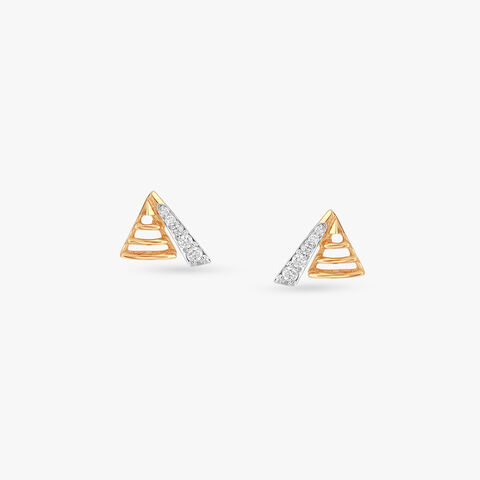 Linear Peak Diamond Stud Earrings