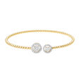 14KT Yellow Charming Geometric Gold Diamond Bangle,,hi-res view 2