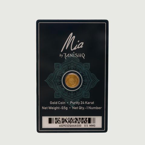 0.5 Gram 24 Karat Mango Leaf Gold Coin