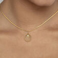 Radiant Sunburst Gold & Diamond Pendant,,hi-res view 2