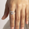 Bling Bow Silver Finger Ring,,hi-res view 2