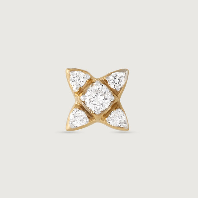 Twinkling Star Gold and Diamond Nose Pin,,hi-res image number null