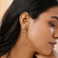 Dreamy London Blue Blaze & Diamond 14KT Drop Earrings,,hi-res view 2