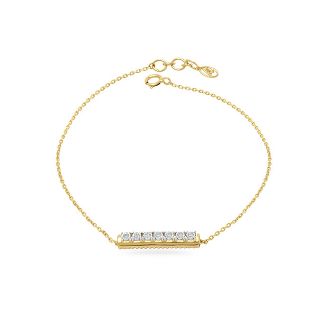Procession Of Diamonds Gold Bracelet,,hi-res view 2