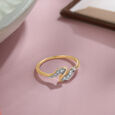 Wave Dance 14KT Gold & Diamond Finger Ring,,hi-res view 1