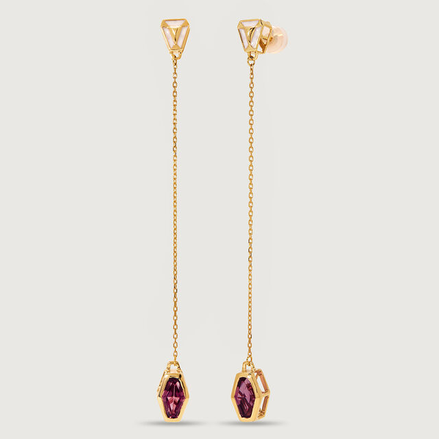 Dazzling Beauty 18KT Pink Sapphire Modular Drop Earrings,,hi-res image number null