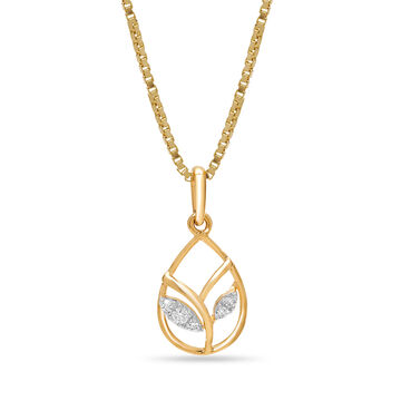 14 KT Yellow Gold Nature's Grace Diamond Pendant